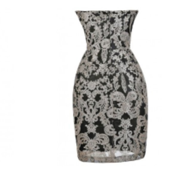 Gilded Baroque Embroidered Black and Gold Party Dress - Picture 7 of 8